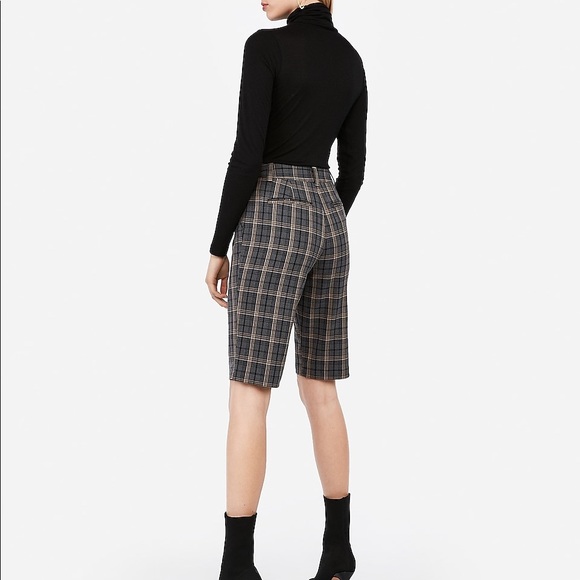 Express x Negin Mirsalehi HighWaisted Plaid Shorts - Picture 3 of 7